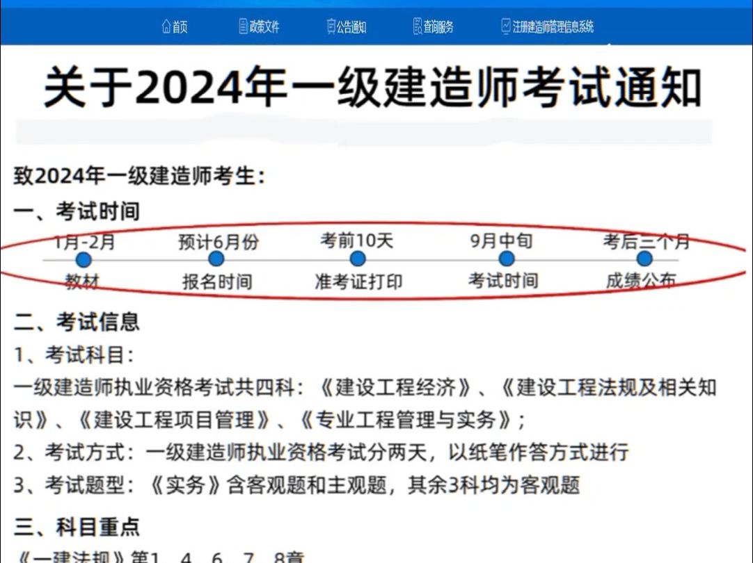 2024一級建造師考試(2024年一建考試時(shí)間一覽表)-圖1