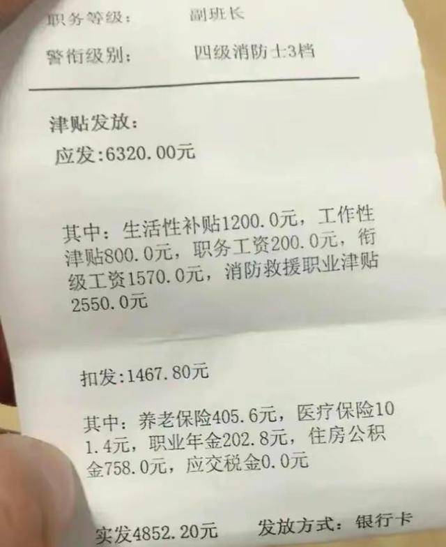 消防員一個(gè)月工資多少錢-圖1