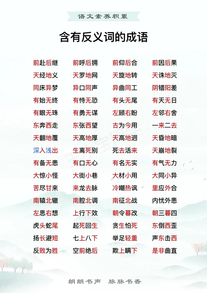 帶反義詞的成語-圖1
