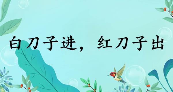 白刀子進(jìn)，紅刀子出是什么意思_近義詞_來源-圖1