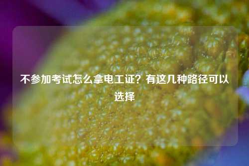 不參加考試怎么拿電工證？有這幾種路徑可以選擇-圖1