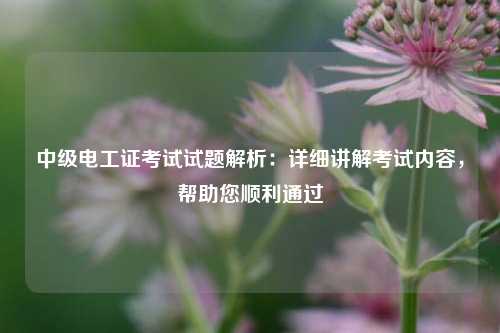 中級(jí)電工證考試試題解析：詳細(xì)講解考試內(nèi)容，幫助您順利通過(guò)-圖1