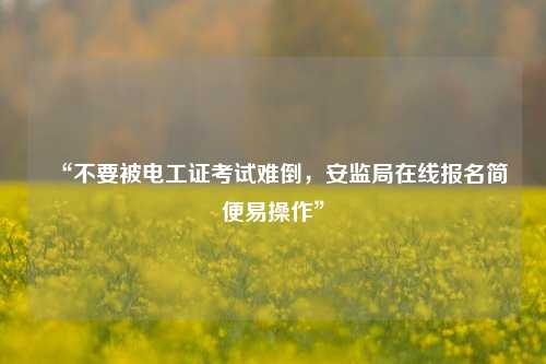 “不要被電工證考試難倒，安監(jiān)局在線報(bào)名簡(jiǎn)便易操作”-圖1