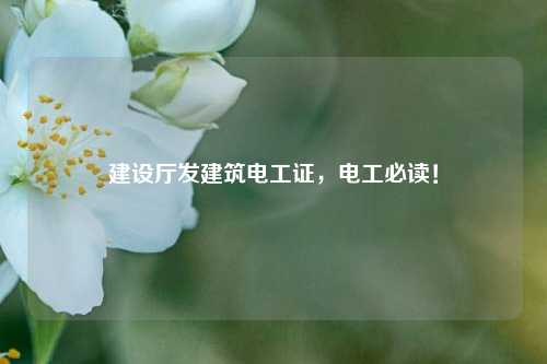 建設(shè)廳發(fā)建筑電工證，電工必讀！-圖1