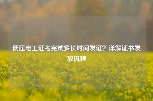低壓電工證考完試多長(zhǎng)時(shí)間發(fā)證？詳解證書發(fā)放流程-圖1