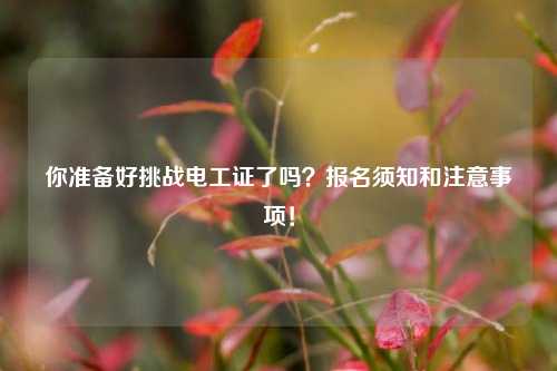 你準(zhǔn)備好挑戰(zhàn)電工證了嗎？報(bào)名須知和注意事項(xiàng)！-圖1