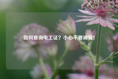 如何查詢電工證？小心不要被騙！-圖1