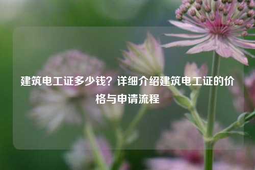 建筑電工證多少錢？詳細介紹建筑電工證的價格與申請流程-圖1