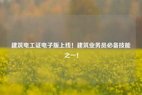 建筑電工證電子版上線！建筑業(yè)務(wù)員必備技能之一！-圖1