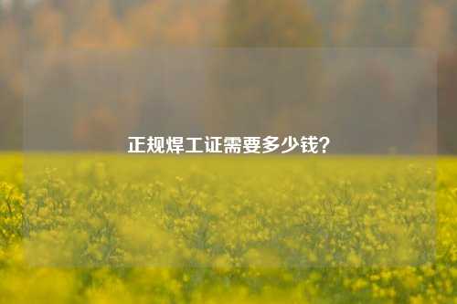 正規(guī)焊工證需要多少錢？-圖1