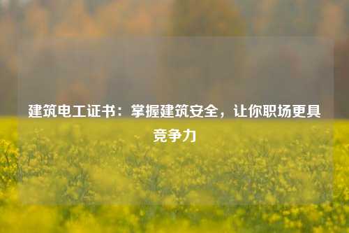 建筑電工證書：掌握建筑安全，讓你職場更具競爭力-圖1